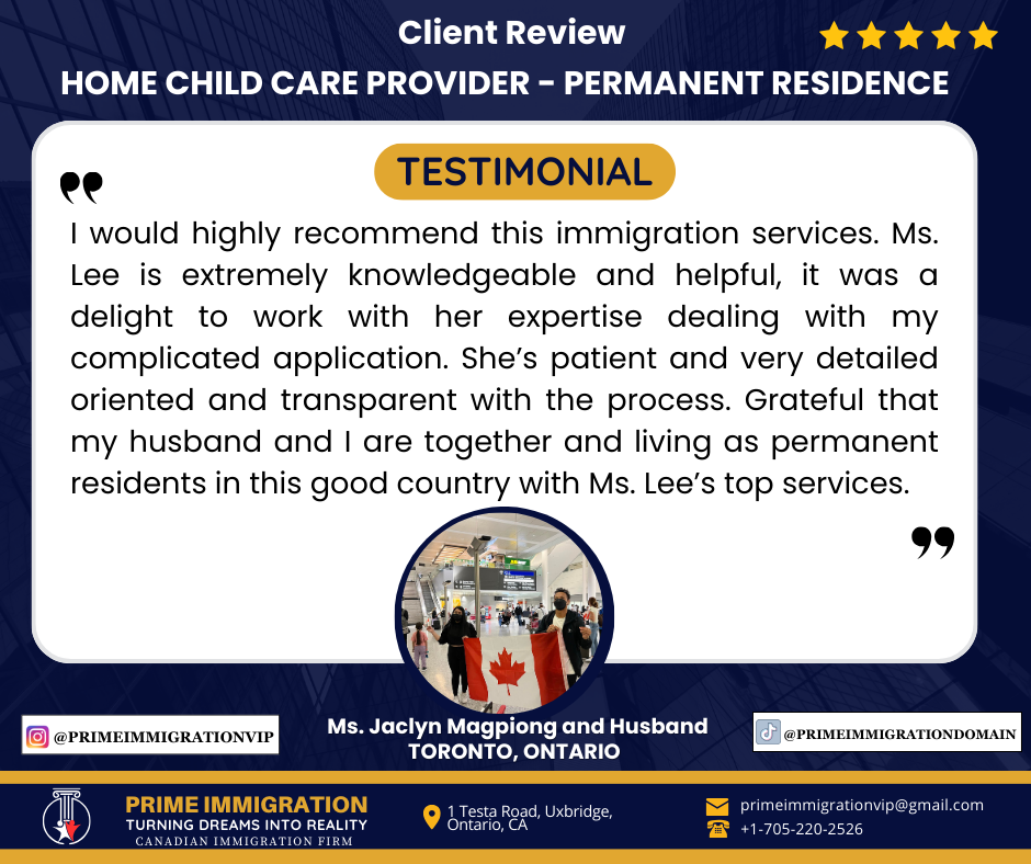 HOME CHILD CARE PROVIDER - PERMANENT RESIDENCE